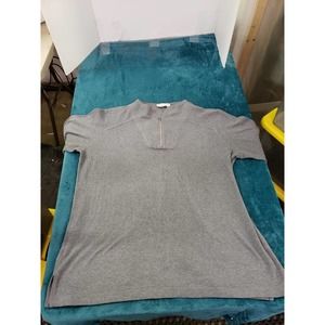 Versailles Mens Gray Long Sleeve 1/4 Zip Sweater Size Extra Large Cotton Blend